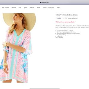 Lilly Pulitzer Thea Caftan Dress Sz S/M
